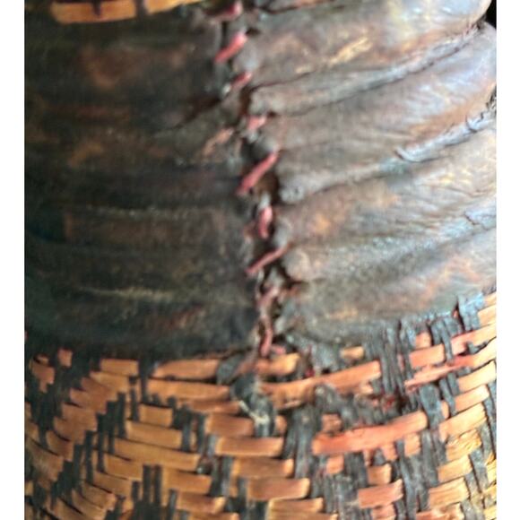 Vintage Tribal Woven Bottle Container | Handmade Ethnic Decor - Picture 2 of 5